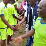 Comrade Adogbeji introducing his team players to the National President of SJCOOSA world wide.